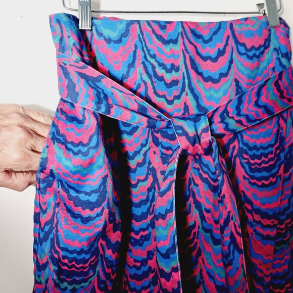 porridge Anthropologie, Medium Wrap Skirt, Abstract Print, Tie Waist, Pockets - Picture 4 of 12